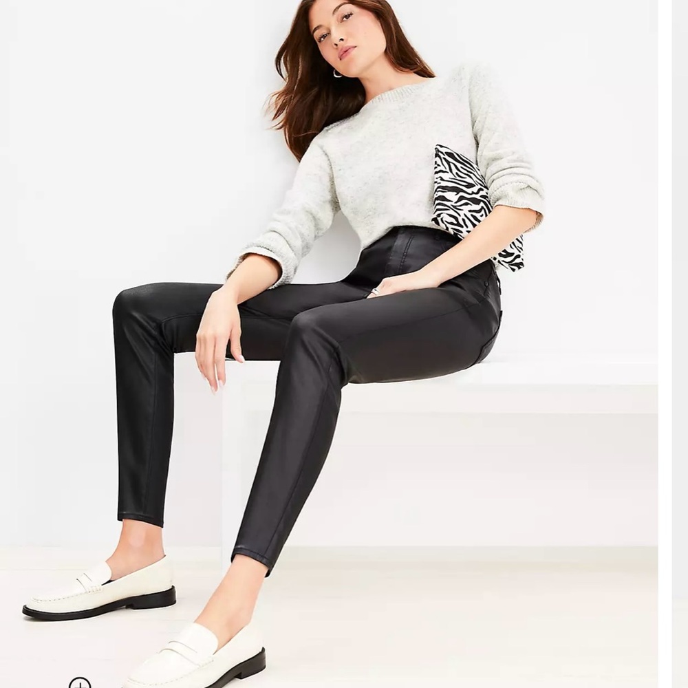 Loft Black Leather Pants